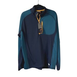 Orvis New Mens 1/4 Zip Pullover Fleece Blue Teal Sz Medium Outdoor Gorpcore
